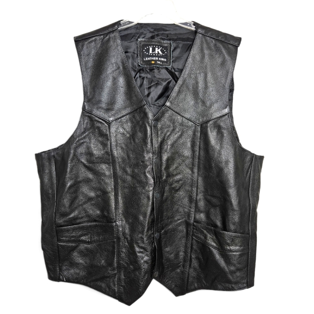 Leather King Men's NWOT Biker Vest Size 56 Tall